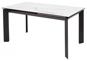 Стол CREMONA 140 HIGH GLOSS STATUARIO Белый мрамор глянцевый, керамика/ черный каркас, ®DISAUR в Нижнекамске - nizhnekamsk.mebel24.online | фото 1