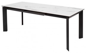 Стол CREMONA 140 HIGH GLOSS STATUARIO Белый мрамор глянцевый, керамика/ черный каркас, ®DISAUR в Нижнекамске - nizhnekamsk.mebel24.online | фото 2
