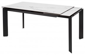 Стол CREMONA 140 HIGH GLOSS STATUARIO Белый мрамор глянцевый, керамика/ черный каркас, ®DISAUR в Нижнекамске - nizhnekamsk.mebel24.online | фото 3