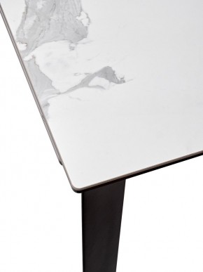 Стол CREMONA 140 HIGH GLOSS STATUARIO Белый мрамор глянцевый, керамика/ черный каркас, ®DISAUR в Нижнекамске - nizhnekamsk.mebel24.online | фото 4