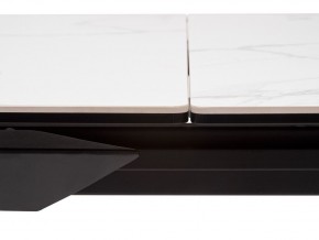 Стол CREMONA 140 HIGH GLOSS STATUARIO Белый мрамор глянцевый, керамика/ черный каркас, ®DISAUR в Нижнекамске - nizhnekamsk.mebel24.online | фото 5