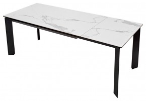 Стол CREMONA 140 HIGH GLOSS STATUARIO Белый мрамор глянцевый, керамика/ черный каркас, ®DISAUR в Нижнекамске - nizhnekamsk.mebel24.online | фото 8