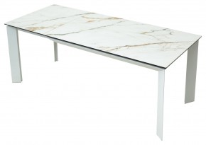Стол CREMONA 160 KL-188 Контрастный мрамор / белый каркас, ®DISAUR в Нижнекамске - nizhnekamsk.mebel24.online | фото 2