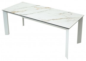 Стол CREMONA 180 KL-188 Контрастный мрамор матовый, итальянская керамика/ белый каркас, ®DISAUR в Нижнекамске - nizhnekamsk.mebel24.online | фото 9