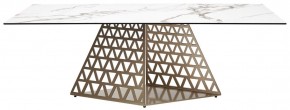 Стол ENNA 220 KL-188 Контрастный мрамор матовый, итальянская керамика/ каркас цвета шампань, ®DISAUR в Нижнекамске - nizhnekamsk.mebel24.online | фото 10