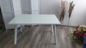 Стол ФИН 140 Белый, стекло/ Белый каркас М-City в Нижнекамске - nizhnekamsk.mebel24.online | фото 9