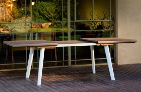 Стол Гармония раздвижной (Harmony Extendable) белый-капучино в Нижнекамске - nizhnekamsk.mebel24.online | фото 3