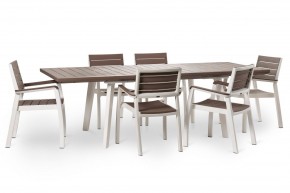 Стол Гармония раздвижной (Harmony Extendable) белый-капучино в Нижнекамске - nizhnekamsk.mebel24.online | фото 6
