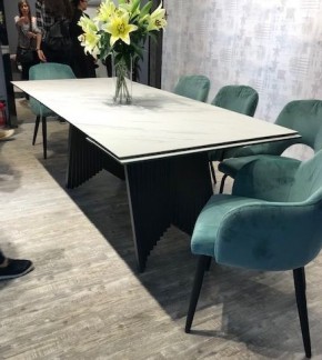 Стол IVAR 180 MARBLES KL-99 Белый мрамор, итальянская керамика/серый, ®DISAUR в Нижнекамске - nizhnekamsk.mebel24.online | фото 6