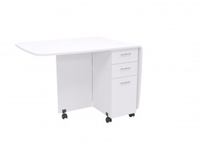 Стол книжка с ящиками (1-6702бел) Белый в Нижнекамске - nizhnekamsk.mebel24.online | фото 3