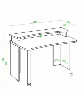 Стол компьютерный Домино Лайт СКЛ-Софт140+НКИЛ140 в Нижнекамске - nizhnekamsk.mebel24.online | фото 3