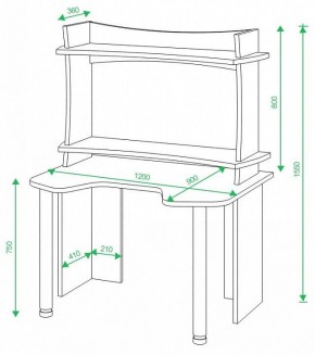 Стол компьютерный Домино lite СКЛ-Игр120 в Нижнекамске - nizhnekamsk.mebel24.online | фото 2