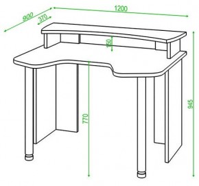 Стол компьютерный Домино Lite СКЛ-Игр120+НКИЛ120 в Нижнекамске - nizhnekamsk.mebel24.online | фото 2
