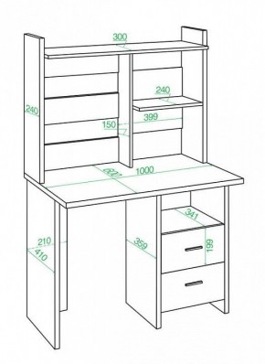 Стол компьютерный Домино Lite СКЛ-Прям100Р+НКЛ-100 в Нижнекамске - nizhnekamsk.mebel24.online | фото 2