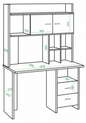 Стол компьютерный Домино lite СКЛ-Прям120+НКЛХ-120 в Нижнекамске - nizhnekamsk.mebel24.online | фото 2