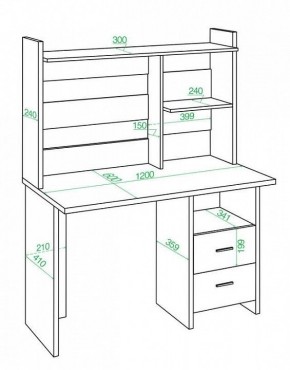 Стол компьютерный Домино Lite СКЛ-Прям120Р+НКЛ-120 в Нижнекамске - nizhnekamsk.mebel24.online | фото 2