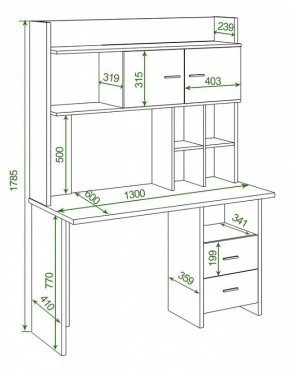 Стол компьютерный Домино Lite СКЛ-Прям130+НКЛХ-130 в Нижнекамске - nizhnekamsk.mebel24.online | фото 2