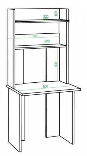 Стол компьютерный Домино Lite СКЛ-Прям80+НКЛХ 80 в Нижнекамске - nizhnekamsk.mebel24.online | фото 2