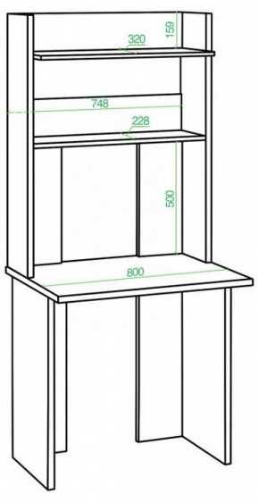 Стол компьютерный Домино Lite СКЛ-Прям80Р+НКЛХ в Нижнекамске - nizhnekamsk.mebel24.online | фото 2