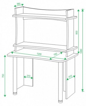 Стол компьютерный Домино Lite СКЛ-Софт120+НКИЛ120 в Нижнекамске - nizhnekamsk.mebel24.online | фото 2