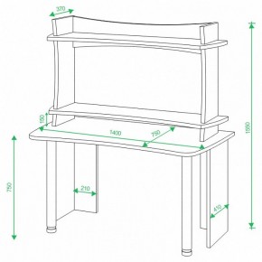 Стол компьютерный Домино Lite СКЛ-Софт140+НКИЛ140 в Нижнекамске - nizhnekamsk.mebel24.online | фото 2