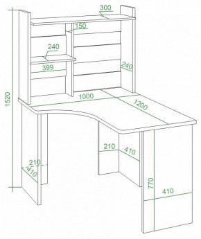 Стол компьютерный Домино Lite СКЛ-Угл120+НКЛ-100 в Нижнекамске - nizhnekamsk.mebel24.online | фото 2