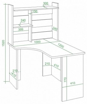 Стол компьютерный Домино Lite СКЛ-Угл120+НКЛ-100 в Нижнекамске - nizhnekamsk.mebel24.online | фото 2