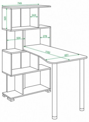 Стол компьютерный Домино СЛ-5-4СТ-2 в Нижнекамске - nizhnekamsk.mebel24.online | фото 2