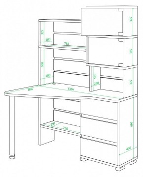 Стол компьютерный Домино СР-322 в Нижнекамске - nizhnekamsk.mebel24.online | фото 2