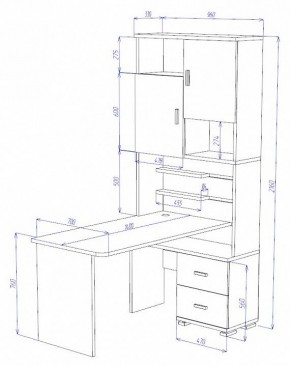 Стол компьютерный Домино СР-720/140 в Нижнекамске - nizhnekamsk.mebel24.online | фото 2