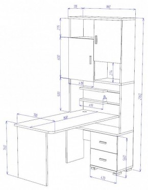 Стол компьютерный Домино СР-720/160 в Нижнекамске - nizhnekamsk.mebel24.online | фото 2