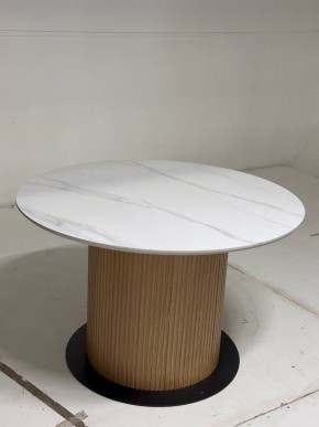 Стол MESA D120 цвет БЕЛЫЙ МРАМОР M326 / Каркас OAK, ®DISAUR в Нижнекамске - nizhnekamsk.mebel24.online | фото 2