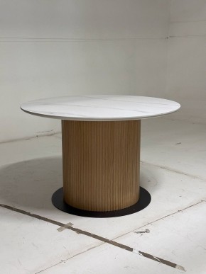 Стол MESA D120 цвет БЕЛЫЙ МРАМОР M326 / Каркас OAK, ®DISAUR в Нижнекамске - nizhnekamsk.mebel24.online | фото 3