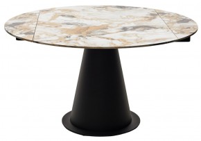 Стол TERAMO 135 GLOSS GRAND JADE SOLID CERAMIC, керамика, поворотн.механизм / Черный каркас, ®DISAUR в Нижнекамске - nizhnekamsk.mebel24.online | фото