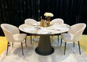 Стол TERAMO 135 GLOSS GRAND JADE SOLID CERAMIC, керамика, поворотн.механизм / Черный каркас, ®DISAUR в Нижнекамске - nizhnekamsk.mebel24.online | фото 2