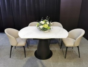 Стол TERAMO 135 GLOSS GRAND JADE SOLID CERAMIC, керамика, поворотн.механизм / Черный каркас, ®DISAUR в Нижнекамске - nizhnekamsk.mebel24.online | фото 3