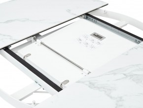 Стол TRENTO 120 HIGH GLOSS STATUARIO Белый мрамор глянцевый, керамика/ белый каркас, ®DISAUR в Нижнекамске - nizhnekamsk.mebel24.online | фото 3