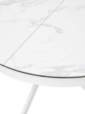 Стол TRENTO 120 HIGH GLOSS STATUARIO Белый мрамор глянцевый, керамика/ белый каркас, ®DISAUR в Нижнекамске - nizhnekamsk.mebel24.online | фото 4