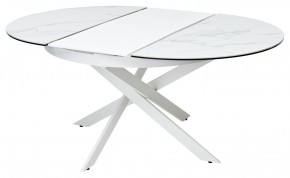 Стол TRENTO 120 HIGH GLOSS STATUARIO Белый мрамор глянцевый, керамика/ белый каркас, ®DISAUR в Нижнекамске - nizhnekamsk.mebel24.online | фото 6
