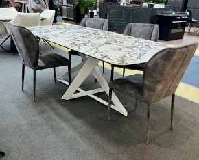 Стол VICENZA 220 BULGARI WHITE, керамика / белый, ®DISAUR в Нижнекамске - nizhnekamsk.mebel24.online | фото 2