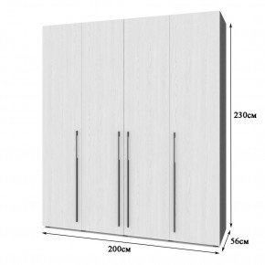 СТОУН С41 Шкаф 4-х створчатый (дуб золотой/графит) в Нижнекамске - nizhnekamsk.mebel24.online | фото 2