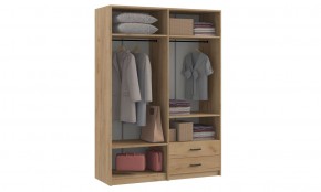 СВЕТЛАНА LOFT Шкаф 4 двери с зеркалом (дуб золотой) в Нижнекамске - nizhnekamsk.mebel24.online | фото 3