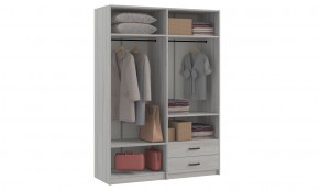 СВЕТЛАНА LOFT Шкаф 4 двери с зеркалом (сосна белая loft) в Нижнекамске - nizhnekamsk.mebel24.online | фото 3