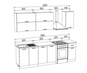 ТЕХНО-3 Кухонный гарнитур 2,0 м Компоновка №2 в Нижнекамске - nizhnekamsk.mebel24.online | фото