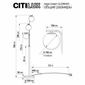 Торшер Citilux Адам Смарт CL228A931 в Нижнекамске - nizhnekamsk.mebel24.online | фото 8