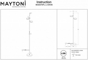 Торшер Maytoni Fad MOD070FL-L12W3K в Нижнекамске - nizhnekamsk.mebel24.online | фото 3