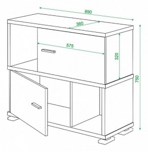 Тумба комбинированная Домино СБ-30/2 в Нижнекамске - nizhnekamsk.mebel24.online | фото 2