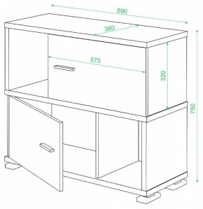 Тумба комбинированная СБ-30/2 в Нижнекамске - nizhnekamsk.mebel24.online | фото 2