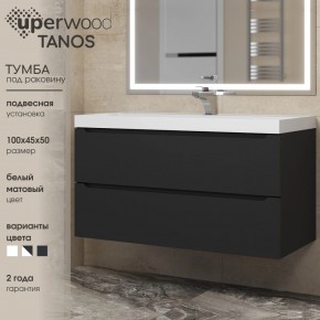 Тумба под раковину Uperwood Tanos 100 см, подвесная, черная матовая в Нижнекамске - nizhnekamsk.mebel24.online | фото 3