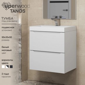 Тумба под раковину Uperwood Tanos 50 см, подвесная, белая матовая в Нижнекамске - nizhnekamsk.mebel24.online | фото 6